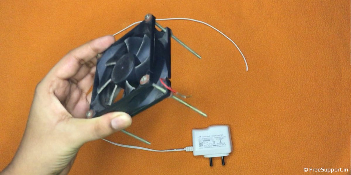 how to use a spare power adapter and a 12v fan